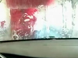 Jerking off and controlled cum in car wash
