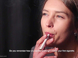 Kate Is Giving An Interview And Smoking 100mm Cigarettes