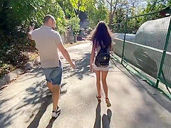 Katty West In Tourists Fuck A Stranger At A Construction Site In The Fores