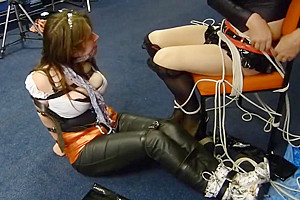 Kelly and Julie tied up by pimp