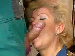 Kinky granny pumped in the butt and facialized