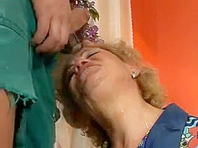 Kinky granny pumped in the butt and facialized