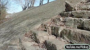 Kitty Rich flashes her tits and fucked in public for money