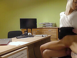 LOAN4K  Agent drills mouth, pussy, and asshole of blonde in office
