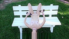 LUBED - Pigtailed Lily Ford gets lubed up and fucked in the backyard