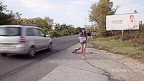 Lascivious Casssie gets her small ass fucked in the forest by Real Agent