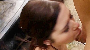 Lascivious Casssie gets her small ass fucked in the forest by Real Agent