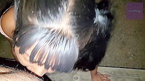 Latina Babe Sweet Blowjob, Until I Cumshot On Her Natural Tits