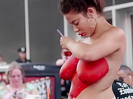Latina bodypaints he rhuge tits in public