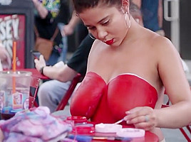 Latina bodypaints he rhuge tits in public