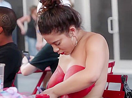 Latina bodypaints he rhuge tits in public