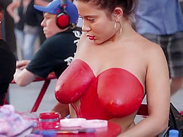 Latina bodypaints he rhuge tits in public