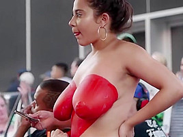 Latina bodypaints he rhuge tits in public