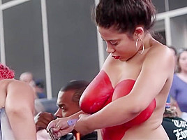 Latina bodypaints he rhuge tits in public