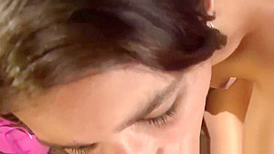 Latina stepsister tugging stepbro