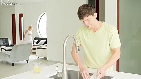 Laura Bentley Drains Her Stepsons Cock When Hubby Leaves The House
