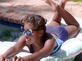 Lazy Black Valley teen 18+ Fucked By Her Swim Instructor