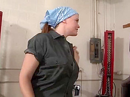 Lesbian Mechanics Help Clean Eachother Off