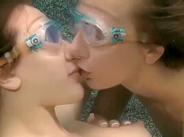 Lesbians underwater sex