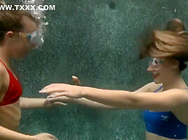 Lesbians underwater sex