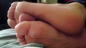 Little Stepsister footjob while watching tv
