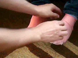 Little piggies get a shave - pampered feets