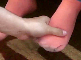 Little piggies get a shave - pampered feets