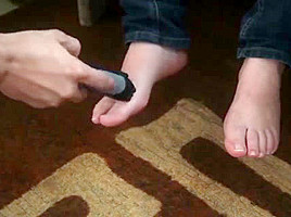 Little piggies get a shave - pampered feets