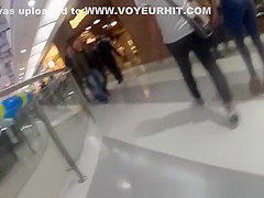 Long hair brunette with big booty in tight pants