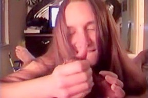 Lovely Young Brunette Gives In To Temptation And Chokes On