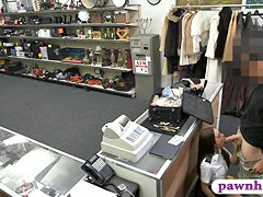 Lusty latin chick sells her TV and banged at the pawnshop