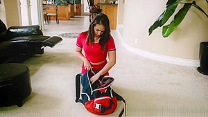 MILF catches babysitter masturbating
