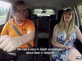 MILF driver pussy fucked hard by instructor in car fuck