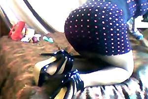 Mairim in sexy dress and toy