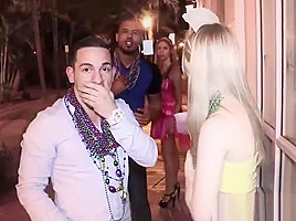 Mardi Gras craziness leads to teens 18+ fucking in an orgy