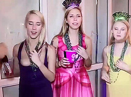 Mardi Gras craziness leads to teens 18+ fucking in an orgy