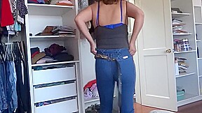 Mature Her Big Ass In Jean, Fingering, Masturbatio