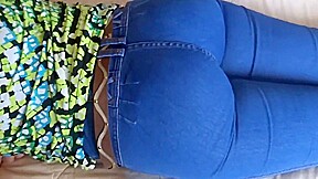 Mature Her Big Ass In Jean, Fingering, Masturbatio