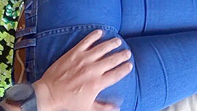 Mature Her Big Ass In Jean, Fingering, Masturbatio