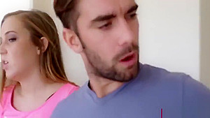 Mellow busty young gal Charli Maverick performing in amazing creampie porn video