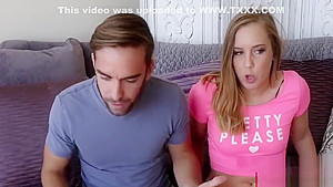 Mellow busty young gal Charli Maverick performing in amazing creampie porn video