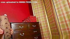 Milfs Cristine and Dalbin get home with new pantyhose
