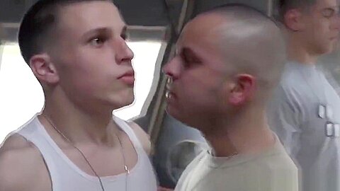 Military whiteboy barebacked outdoors w BBC