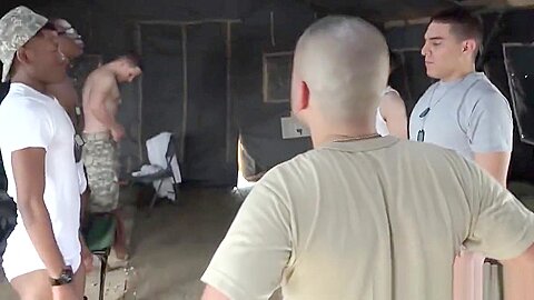 Military whiteboy barebacked outdoors w BBC