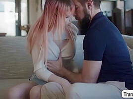Mimi Oh In Busty Trans Woman Butt Fucked By Her Beareded Stepdad