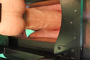 Mrs Samantha Riding Three Dildos On Her Monkey Rocker Fuck Chair