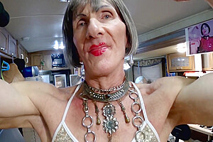 Muscle/biceps Display Dancing And 40-lbs Hammer Curls By 71-yr Grandma-tranny Simple Muscle Show