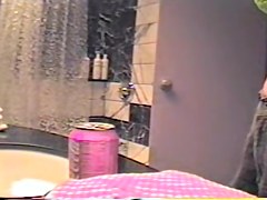 My sexy guest with nude tits and pussy on shower