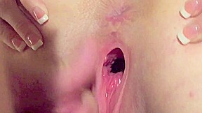 My wife gape open pink pussy ass cumshot booty slomo
