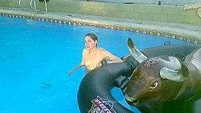 Nadia Plays With Pool Toys